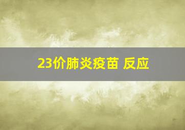 23价肺炎疫苗 反应